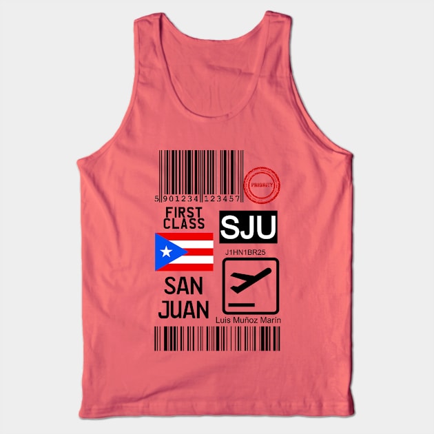 San Juan Puerto Rico travel ticket Tank Top by Travellers